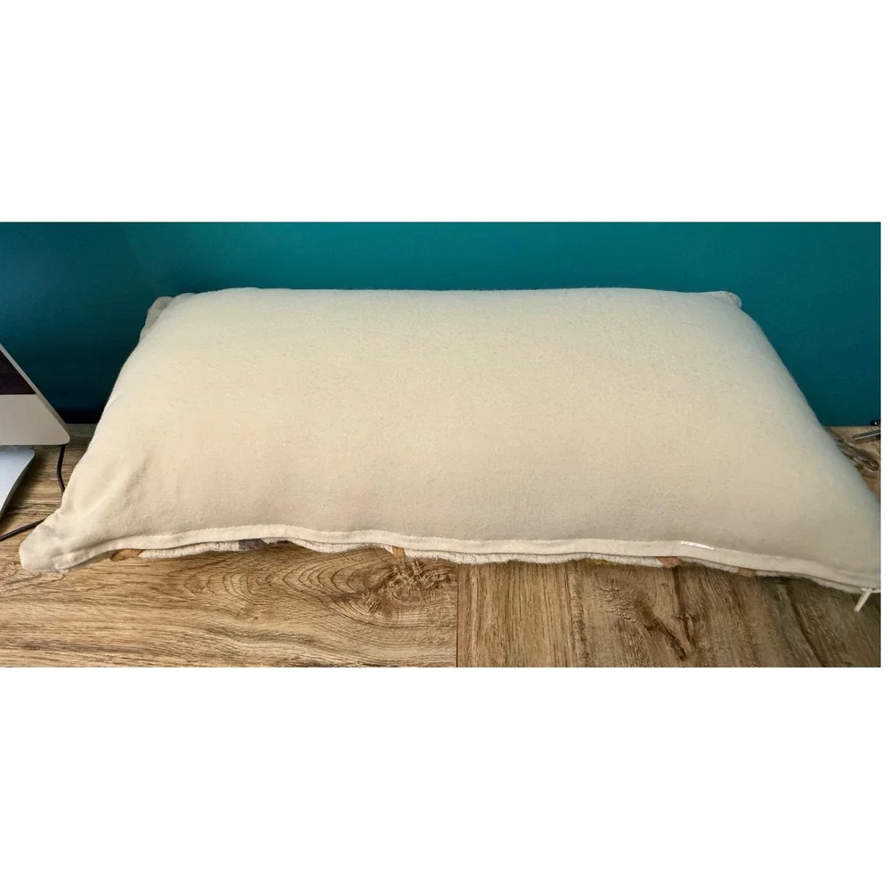 Decorative Lumbar Pillow Neutral 22x12 Cream Abstract Tufted Boho Modern Decor